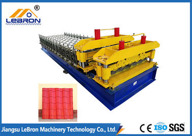 6500mm Length Glazed Roof Tile Roll Forming Machine Hydraulic Mould Cutting