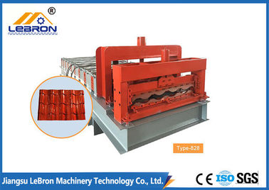 6500mm Length Glazed Roof Tile Roll Forming Machine Hydraulic Mould Cutting